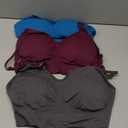  Womens Nursing Bra for Breastfeeding Seamless Clip Down Push Up Padded Maternity Bras 4-Pack, Color: Black+Gey Red, Large