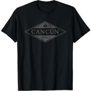 Cancun Mexico Souvenir Retro Beach Vintage Womens Mens T-Shirt, Size 2XL, Men, Black