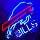Buffalo Football Neon Signs Led Sign for Wall Decor Rugby Team Light Up Sign Suitable for Man Cave Office Bar Pub Wall Art Gifts for Teen Boys