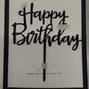 Happy Birthday Cake Topper, Black
