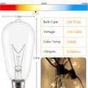 10-Pack Edison Replacement Bulbs ST40 Light Bulbs, 7W 120V E17 Screw Base, Edison Replacement Bulbs for Outdoor String Lights, Bulb for Patio Garden Backyard Decor, Warm White