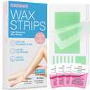 180PCS Wax Strips for Hair Removal - 120 Body & 60 Facial Hair Removal for Women-Waxing Kit for Women, Face, Body, Arms, Legs, Chest, Back, Bikini/Brazilian Waxing Strips & 12Calming Oil Wipes