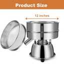 Automatic Powder Sifter Machine, 30 Mesh 50 Mesh Stainless Steel Sieve Shaker, 110V Vibrating Sifter for Flour & Powder, 2 Screens Included