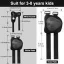 Kids/Youth Knee Pads and Elbow Pads Set with Wrist Guard 3 in 1 Kids Protective Gear Set for 3-14 Years for Skateboarding, Skiing, Cycling, BMX Biking, Running, Scooter