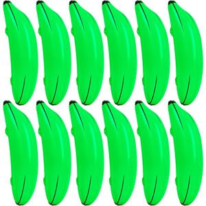 12 Pcs Large Inflatable Bananas Props 26 Inch Blow Up Banana Big Gaint Banana Bachelorette Party Game PVC Banana Balloon for Bridal Shower Engagement Summer Water Pool Toys (Green)