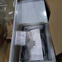 Stainless Steel Utility Sink with Retractable Hot & Cold Faucet, 47.2" Free Standing Single Bowl Sink with Drainboard for Kitchen, Laundry Room, Garage, Farmhouse