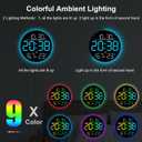 10" RGB Color Large Digital Wall Clock LED Display with Remote Control, Auto Dimmer, DST, Temp, Humidity, Auto on/off - Light, Plug-in Digital Alarm Clocks for Bedrooms, Living Room, Classroom