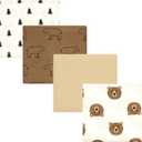 Hudson Baby Unisex Baby Cotton Flannel Receiving Blankets, Brown Bear, One Size