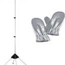 Clothes Steamer Stand Hanger with Steamer Ironing Gloves for Steaming Clothes, Handheld Garment Steamer Rack with Flexible Anti Steam Mitt