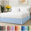 Pleated Bed Skirt King Size - 3 Sided Pleated Bed Skirt King - Ultra-Soft, Easy Fit with 18 Inch Tailored Drop - Hotel Quality, Wrinkle Free & Fade Resistant - for Women, Men, Kids & Teens - Sky Blue