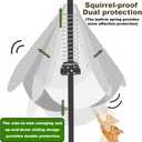 Metal Squirrel Baffle for Bird Feeder Pole,16" Extended Squirrel Guards with Stainless Steel Spring for Better Defense, Suitable for 0.4" to 1.56" Pole Or Shepherd Hooks