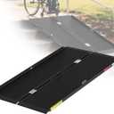 4FT Portable Wheelchair Ramp with Quick-Lock, Black Seamless Non-Slip Aluminum Folding Handicap Ramp,Threshold Ramp for Doorways, Wheel Chair Ramp for Home Steps, Loading Dock Plates
