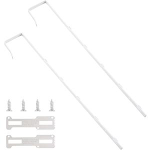 INCREWAY Over-The-Door Mirror Hanger, Adjustable Door Mirror Hanger Set Protective Linin Over The Door Mirror Hooks Mirror Brackets Set 1.7'' Door Depth, White (5 adjustable heights with hooks, White)