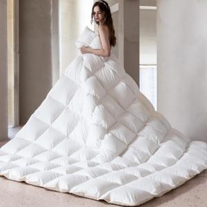 Goose Down Comforter Calking Size Noiseless Duvet Insert with Premium Egyptian Cotton Cover Medium Warm Soft Down Feathers Comforter 108x98 Inches
