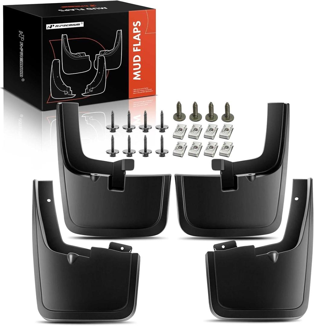A-Premium Mud Flaps Compatible with Ford F-150 2015-2020, No Drilling Required Mud Guards with Hardware Accessories, Set of 4 Front and Rear