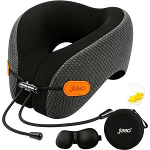 jiaao Neck Travel Pillow Memory Foam Neck Support, for Comfort on Airplane Compact and 360 Support Ergonomic Design for Travel, Car, Airport Travel Essentials