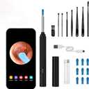Ear Wax Removal Tool Camera, Wireless Ear Cleaner with 1080P Otoscope & LED Light, Visual Earwax Removal Kit with Soft Silicone Tips, Ear Camera for iOS & Android (Black)