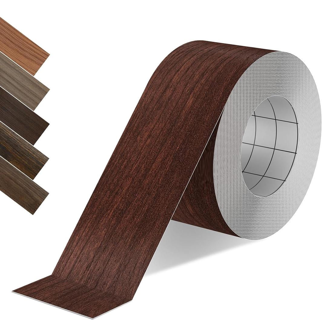 Wood Tape, 2.4 inch X 15ft Self Adhesive Cherry Grain Repair Patch for Tables, Chairs, Baseboards, Doors, Windows, Floors, Handicraft DIY.
