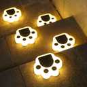 Solar Paw Print Lights 6 Pack, Outdoor Waterproof Solar Garden Lights, Lawn Patio Pathway Decorative Lights, Pet Dog Lovers Gifts for Women Mom Mother's Day(Warm White)