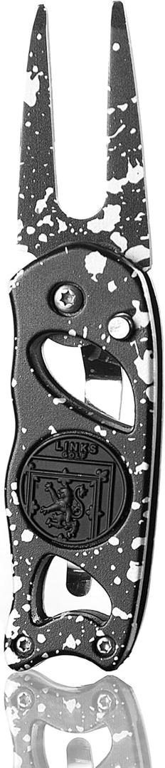 Links Golf Divot Tool with Foldable Pop-up Button & Magnetic Golf Ball Marker - Patented Golf Divot Tool and Ball Marker - Drip Collection (Black) Links Golf Divot Tool with Foldable Pop-up Button & Magnetic Golf Ball Marker - Patented Golf Divot Tool and Ball Marker - Drip Collection (Black)