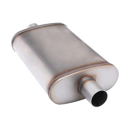 Floshine Universal 409 Stainless Muffler Straight-Through Performance Muffler Exhaust, center in | center out (2")