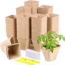 70 Pack3.15inch Peat Pocs,Seed Pots with 100 Labels For Plants
