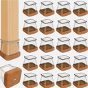 20 Pcs Chair Leg Floor Protectors for Hardwood Floors Clear Rubber Furnitu