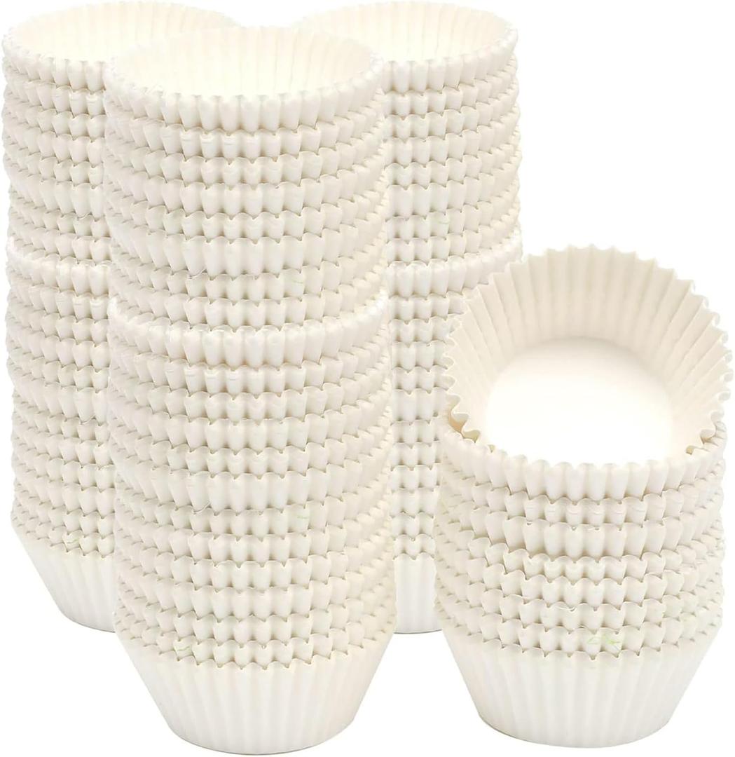 qiqee 1000pcs White Cupcake Liners Muffin Linner No Smell, Food Grade Baking CupsStandard Size