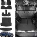 Rongtaod Floor Mats Compatible with 2020-2025 Hyundai Palisade Trunk Mat Cargo Mat Cargo Liner Back Seat Protector 2024 Palisade Accessories (Floor Mats+Trunk Mat with Backrest Mats+Sub Trunk Mat) (Set of 6 Mats)