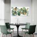 Tarfupth Large Green Botanical Wall Art for Living Room Leaf Nature Artwork Modern Teal Plant Wall Decor for Bedroom Office Canvas Prints 20"x40" Ready to Hang