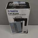 Takeya Glass Cold Brew Coffee Maker for Iced Coffee, Airtight Pitcher, Premium Quality, 2 Quart, Black Lid and Handle