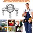 Boat Anchor Hook+Marine Hook Loop,Stainless Steel Anchor Hook,Boat Anchor Hook Sliding Hook,Knotless Anchor,Boat Anchor Hook Clip for Speedboats,3/8"-5/8" Rope (Black)