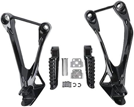 Motorcycle Rear Passenger Foot Pegs Bracket Compatible with Kawasaki Ninja ZX6R 2005-2008, ZX636 2005-2006 (Black)