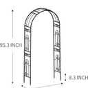 Metal Garden Arbor Wedding Arch 95.3" H x 45" W, Heavy Duty Rustproof Iron Pergola Trellis for Climbing Plants Outdoor Garden Patio Pathway Lawn Ceremony Party Decoration