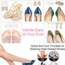 10Pcs High Heel Comfort Pads, Ball of Foot Cushions for Heels, Silicone Shoe Inserts for Women Shoes Too Big, Soft Shoe Pads Insoles for High Heels (Clear-Silicone)