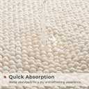 FRESHMINT Chenille Bath Rugs Set - 2 Piece (17"x24" + 20"x32"), Non-Slip Bath Mats, Absorbent, Washable, Cream White