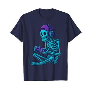 Funny Skeleton Video Game Halloween Gaming Gamer Boys Men T-Shirt, Size Small
