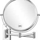 2 x DECLUTTR 8 Inch Wall Mounted Magnifying Mirror with 10x Magnification, Double Sided Vanity Makeup Mirror for Bathroom, Chrome Finished