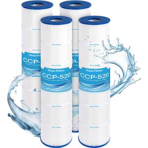 CCP520 Pool Filter Cartridges, Compatible with Pentair Clean & Clear Plus 520, Replaces Pentair R173578, Pleatco PCC130, 520 sq.ft, 4 Pack