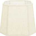 Beige Square Cut Corner Lamp Shade - 1 Pack, 9.45" x 12" x 9.45" Medium Natural Linen Lampshade for Table Lamp, Rectangular Spider Fitter Lamp Shade Replacement, Easy Assembly Required