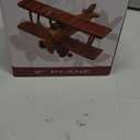 MAGICLULU Wooden Vintage Airplane Small Biplane Airplane Model Retro Wood Aircraft Plane Figurines for Desktop Ornament 5.89 x 5.5 x 2.95Inch B