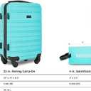 kensie 22" Peonies Hardside Carry-On Luggage with ID Tag, Pool Blue