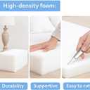 1/2" Thick x 16" Wide x 80" Long Upholstery Cushion - Firm 44 ILD High-Density Foam, Made in USA