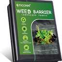 TICONN 3Ft x 50Ft Weed Barrier Fabric Heavy Duty, 3.2Oz Landscape Fabric for Garden, Yard, Driveway, and Vegetable Cultivation (1PK)