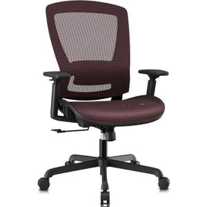 ELABEST Mesh Office Chair,Ergonomic Computer Desk Chair,Sturdy Task Chair- Adjustable Lumbar Support & Armrests,Tilt Function,Comfort Wide Seat,Swivel Home Office Chair (Red)
