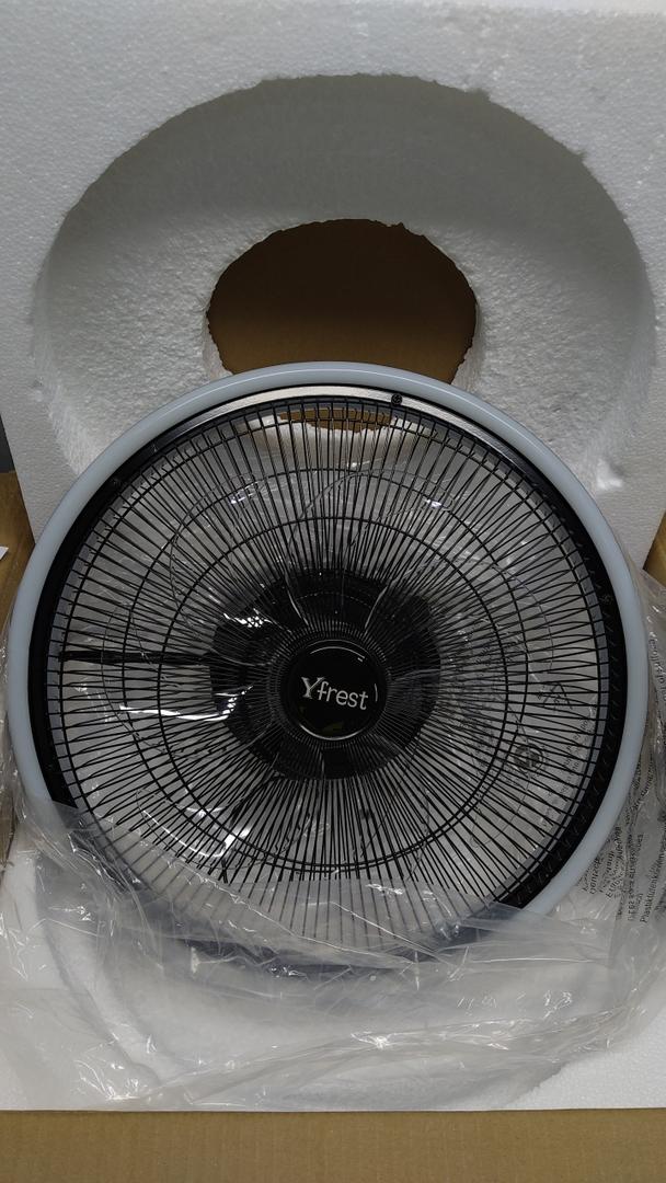 Yfrest Ceiling Fan with Light Remote Control, 20.8" Small Bladeless Low Profile Ceiling Fan, Flush Mount fan light for Bedroom、Kitchen, 6 speeds 3 Color Dimming and Timing Black
