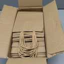 100 Pack 5.8x3.2x8.25 Inch Brown Kraft Paper Gift Bags with Handles - Bulk Small Plain Natural Bags for Birthday Party Favors, Grocery, Retail Shopping, Wedding, Craft, Goody, Takeouts, and Business
