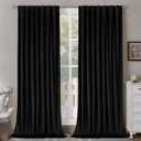 BGment Halloween Black Velvet Blackout Curtains for Living Room, 84 inches Long Thermal Insulated Curtains Noise Reduce Back Tab and Rod Pocket Luxury Panels for Bedroom, 2 Panels, 60 x 84 Inch