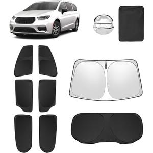 8pcs Car Window Shades for Chrysler Pacifica 2017-2025 Accessories,Windshield Side Rear Full Sunshade,Sun Visor UV Blocking, Privacy Protection and Blackout for Camping Outdoor
