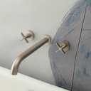 Wall Mount Tub Filler,Two Cross Handle Bathtub Faucet,Extra Long Spout Reach with High Water Flow,Brass Rough in Valve Included,Nickel Brushed